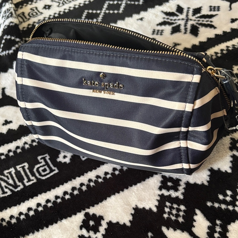 Kate Spade Navy and Cream Striped Bag